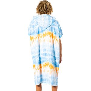 2021 Rip Curl Mix Up Print Hooded Towel Changing Robe / Poncho CTWBG9 - Blue / White